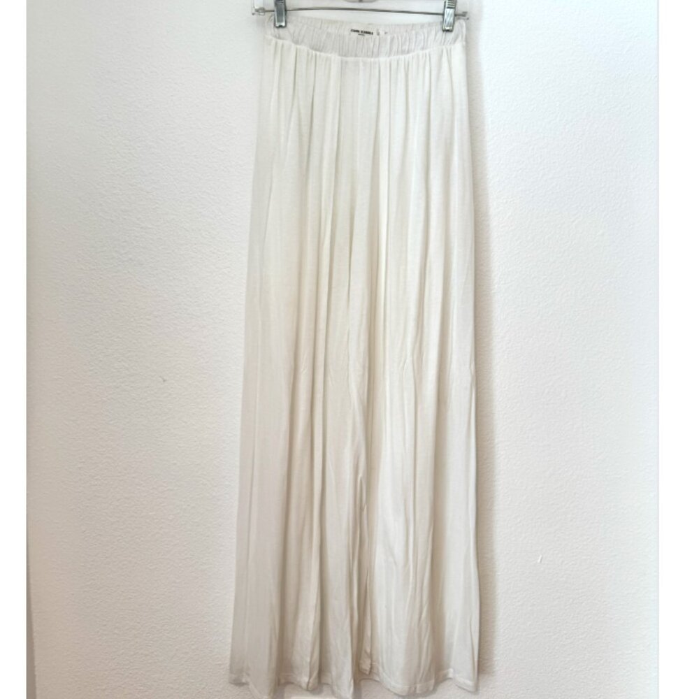 Joanna Kourbela White Wide-Leg Lounge Pants | Made in Greece | Size M